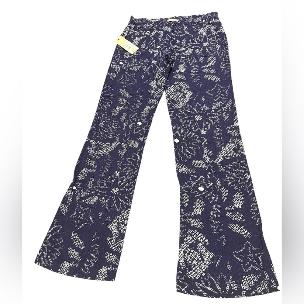 Roxy NWT Y2K astral aura batik print Oceanside linen blend pull on pants - Picture 5 of 16